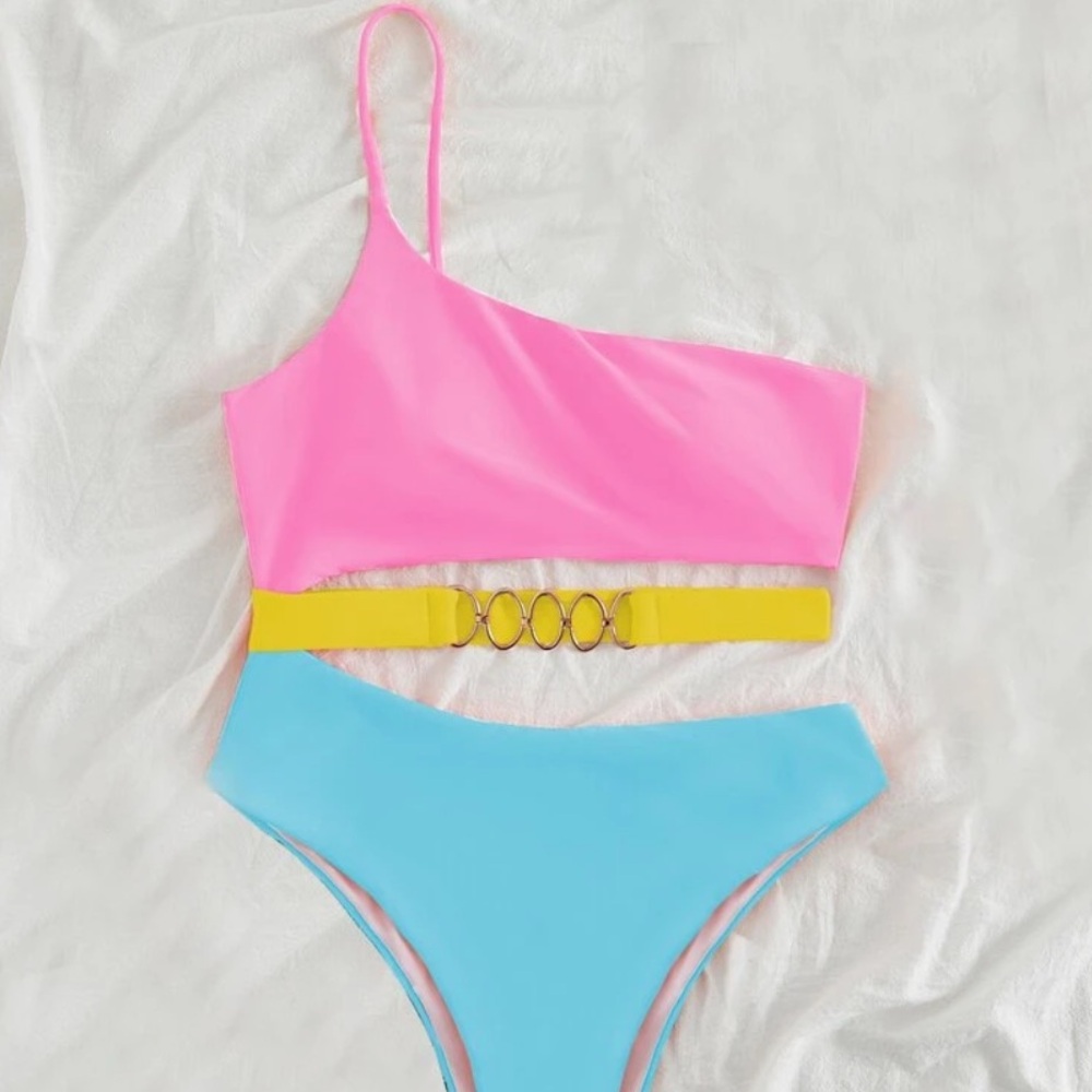 Colorblock Ring One-Piece Swimsuit - Picture 2 of 6